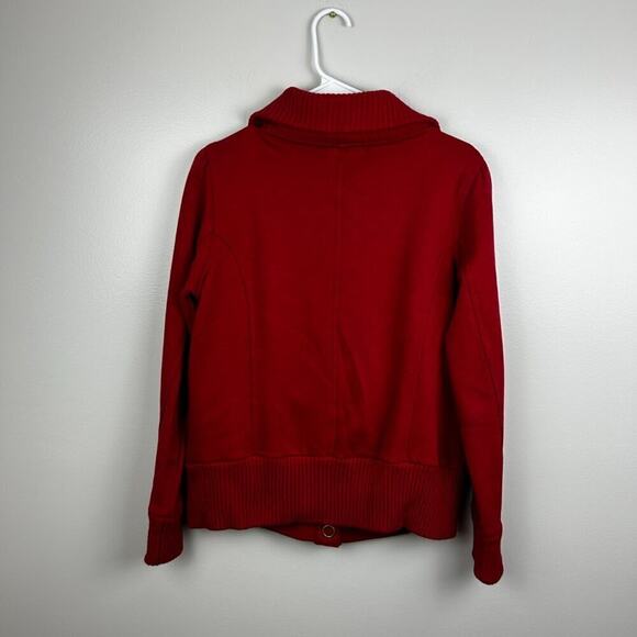 Dress barn Women's M Y2K Red Fleece Button Jacket Zipped Pockets - Picture 2 of 6